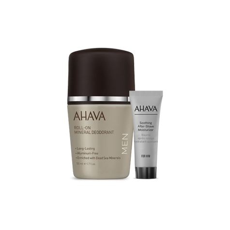 סט טיפוח והגנה לגבר AHAVA לשימוש יומיומי ושמירה על העור.